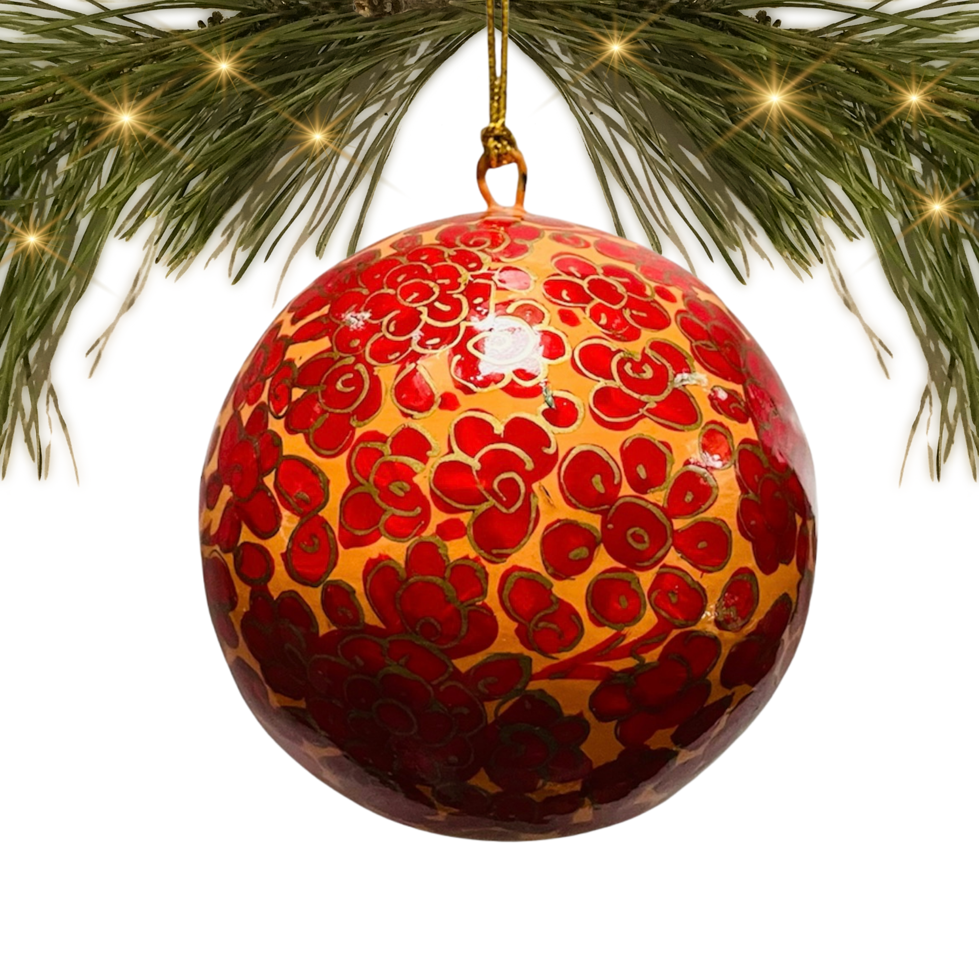 India | Paper Mache | Red | Ornament