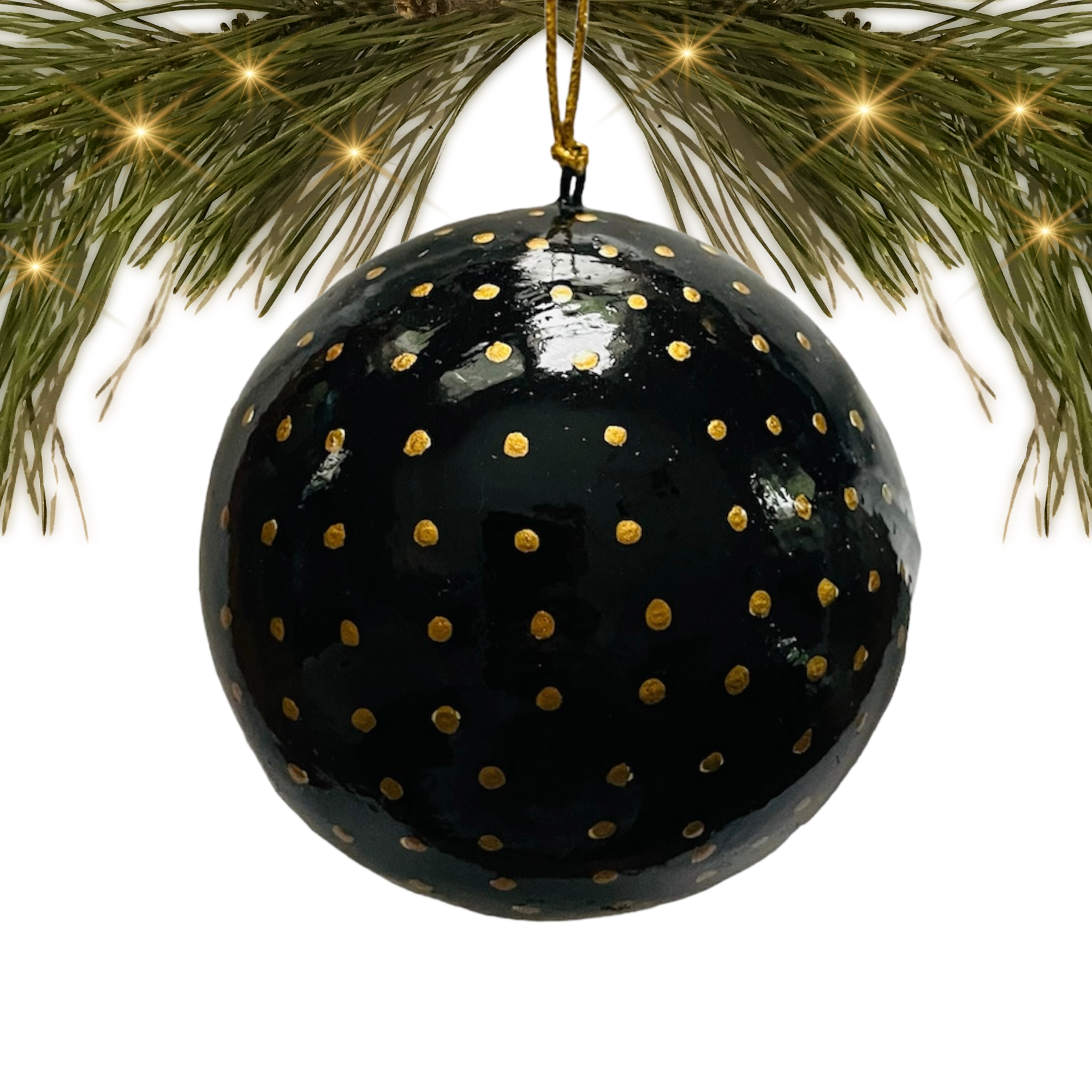 India | Paper Mache | Black | Ornament