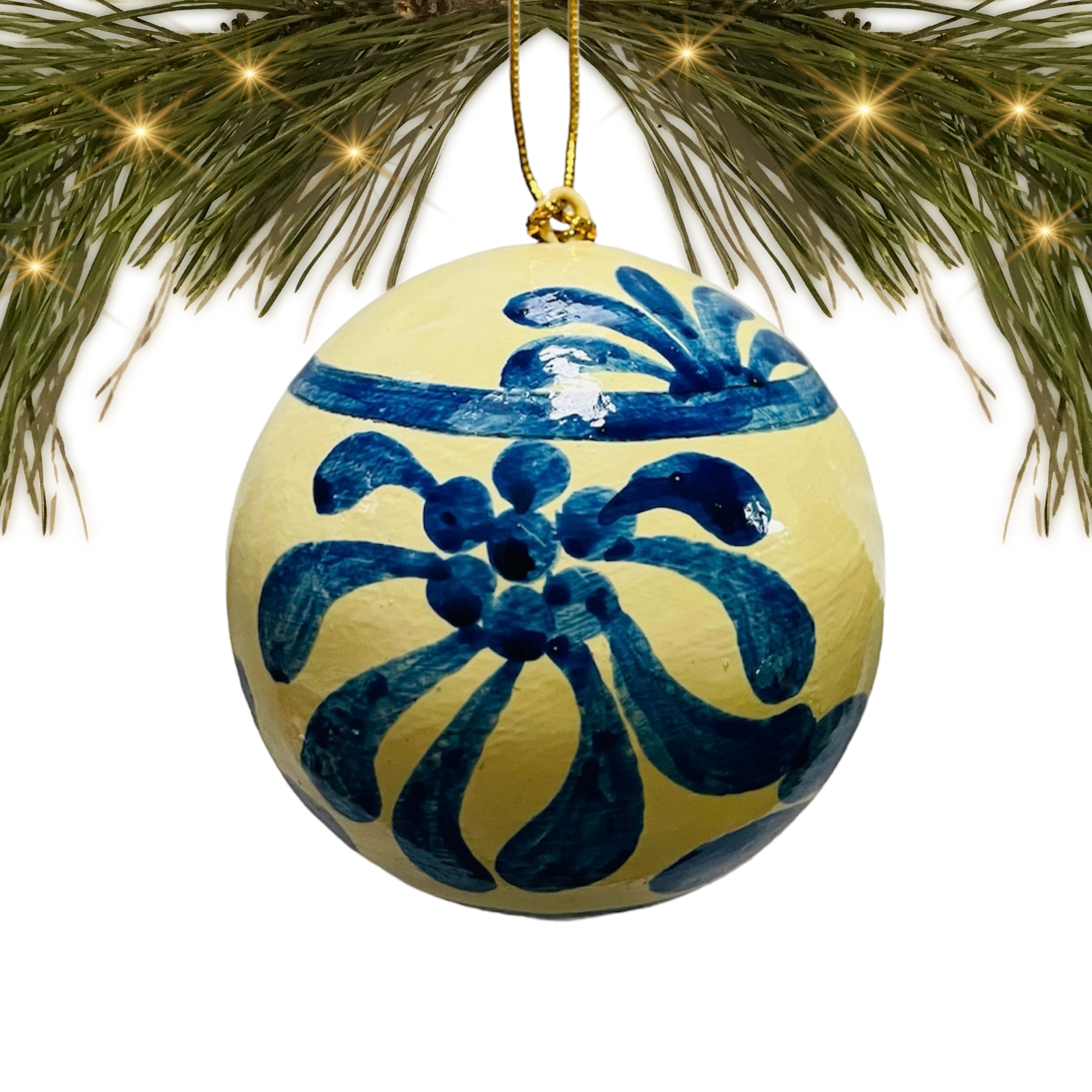 India | Paper Mache | Blue | Ornament