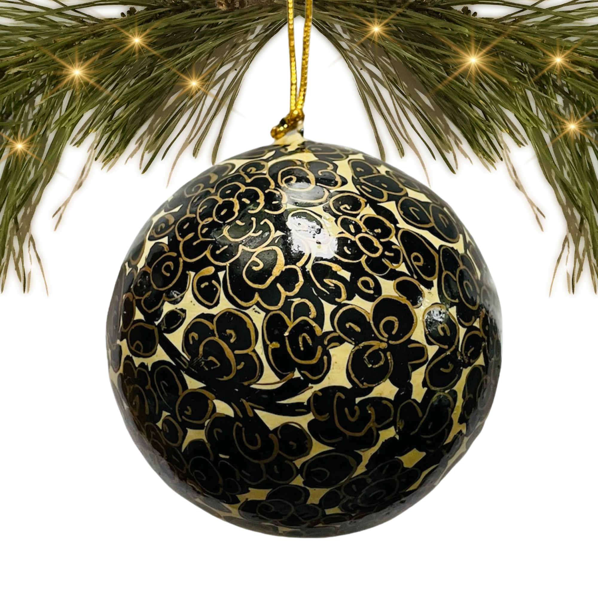 India | Paper Mache | Black | Ornament