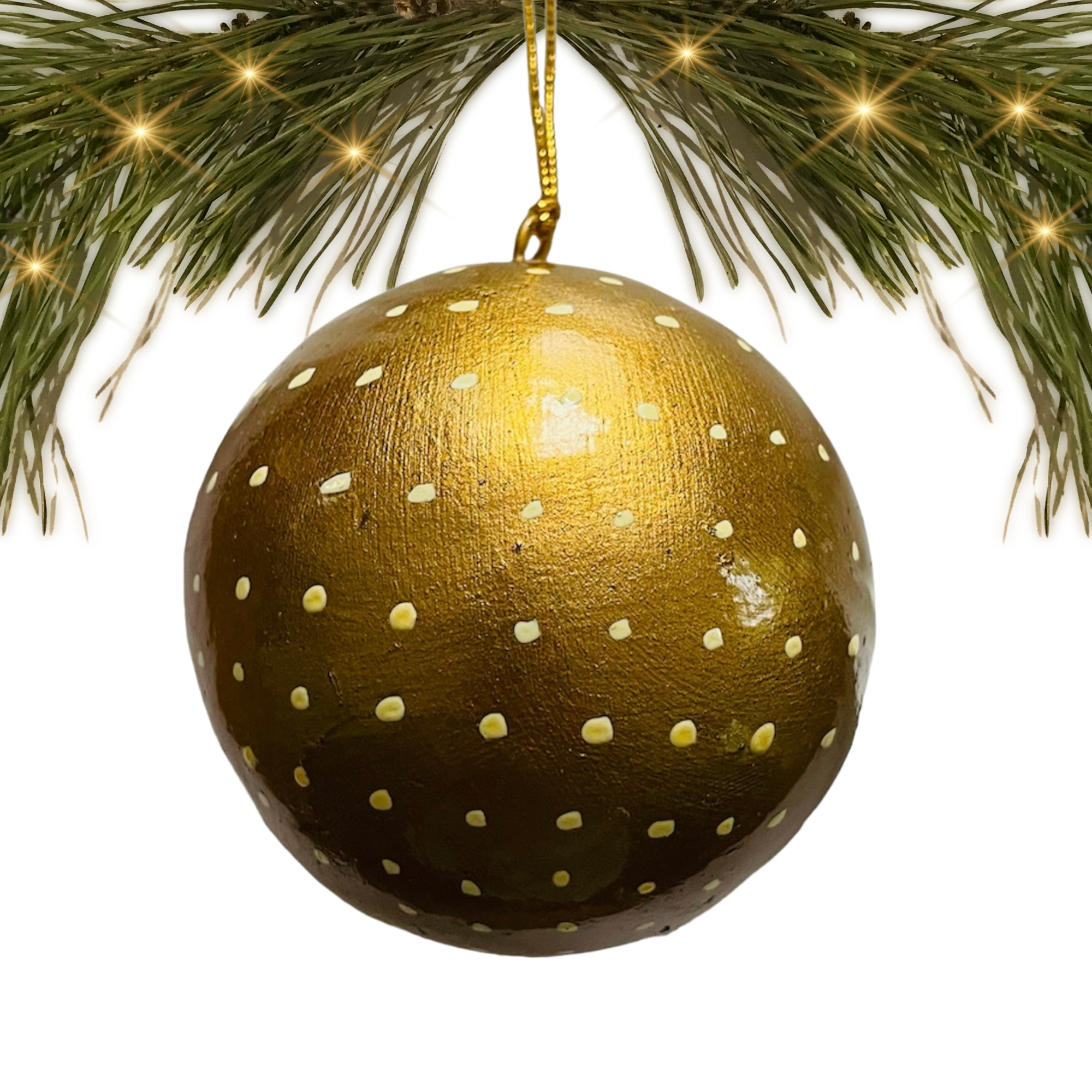 India | Paper Mache | Gold | Ornament