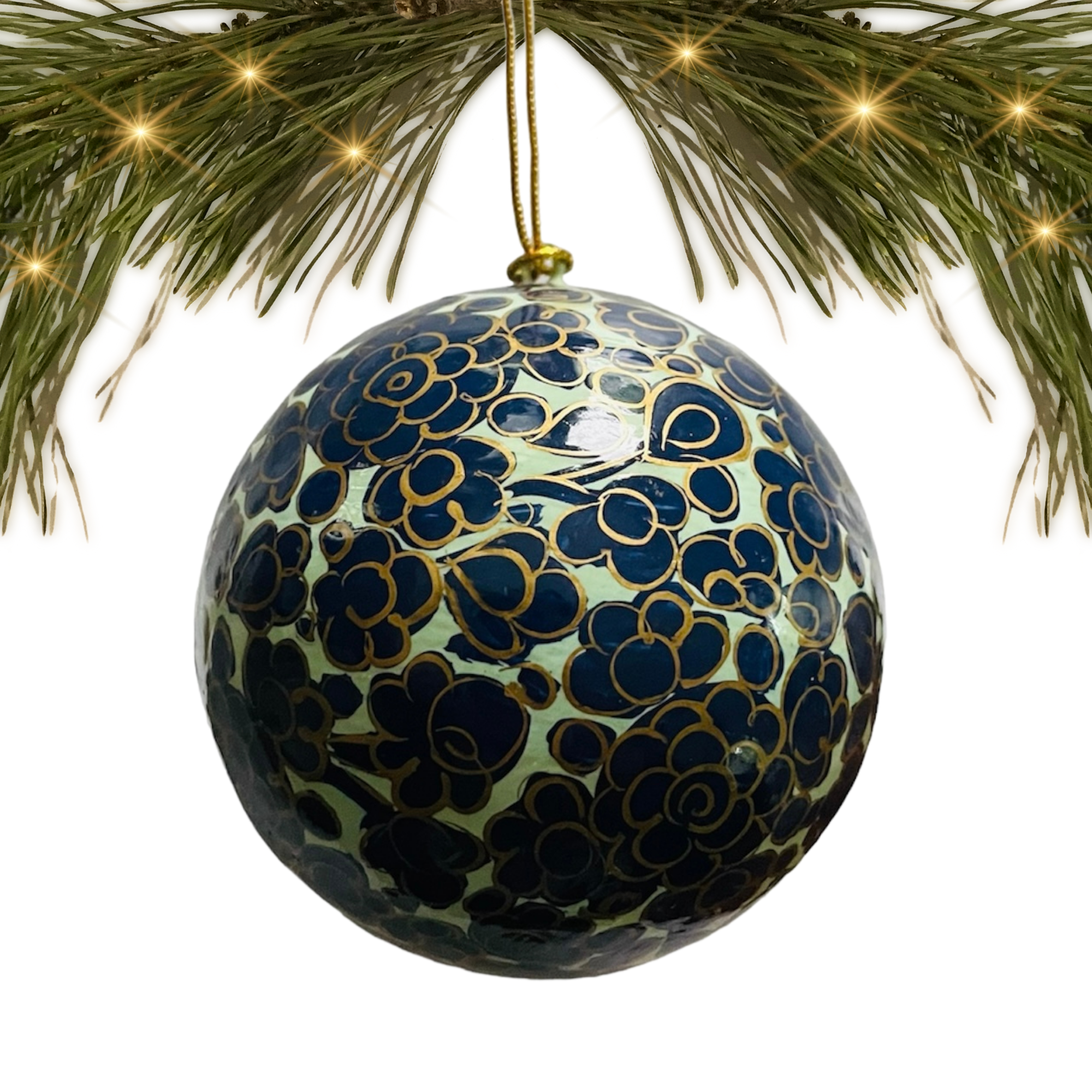 India | Paper Mache | Blue | Ornament