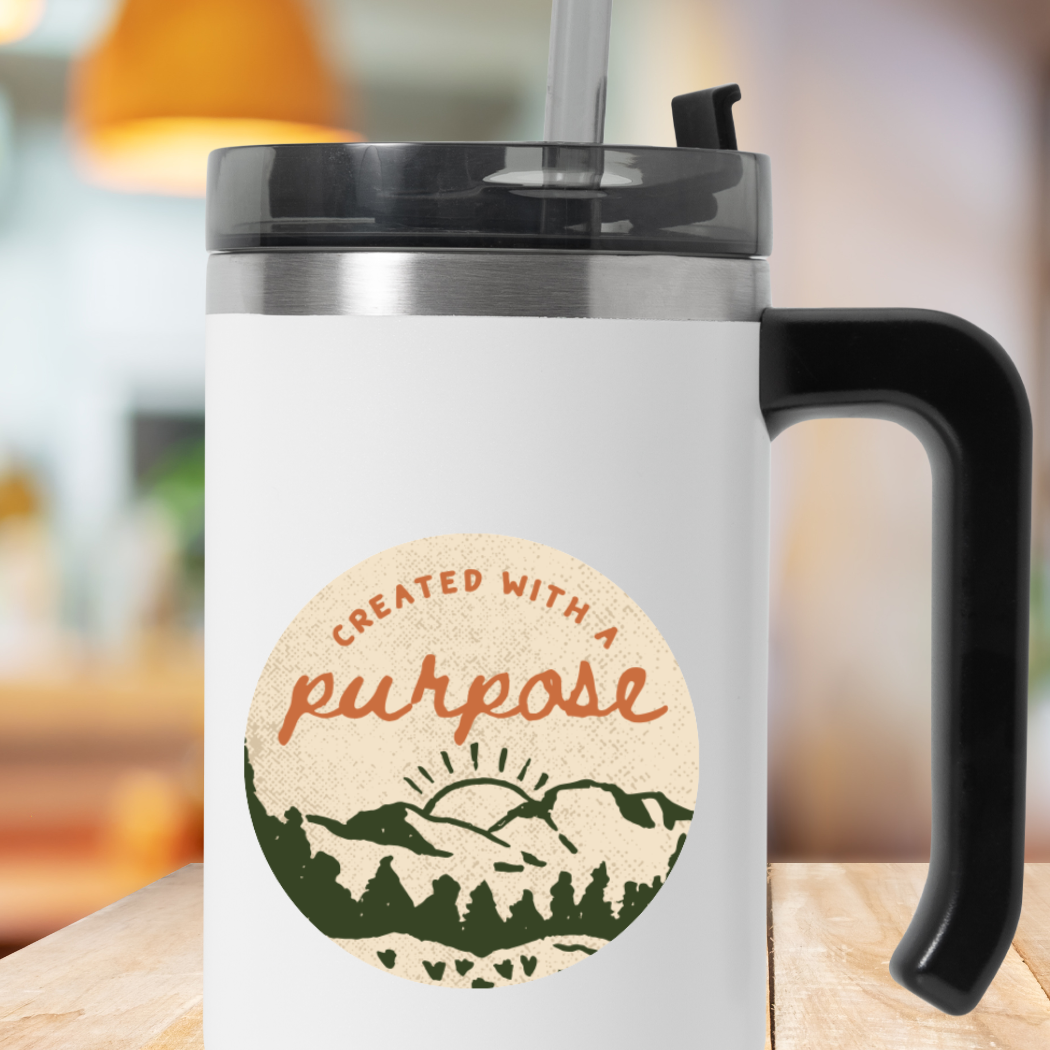 Waterproof Vinyl Sticker | Created with a Purpose