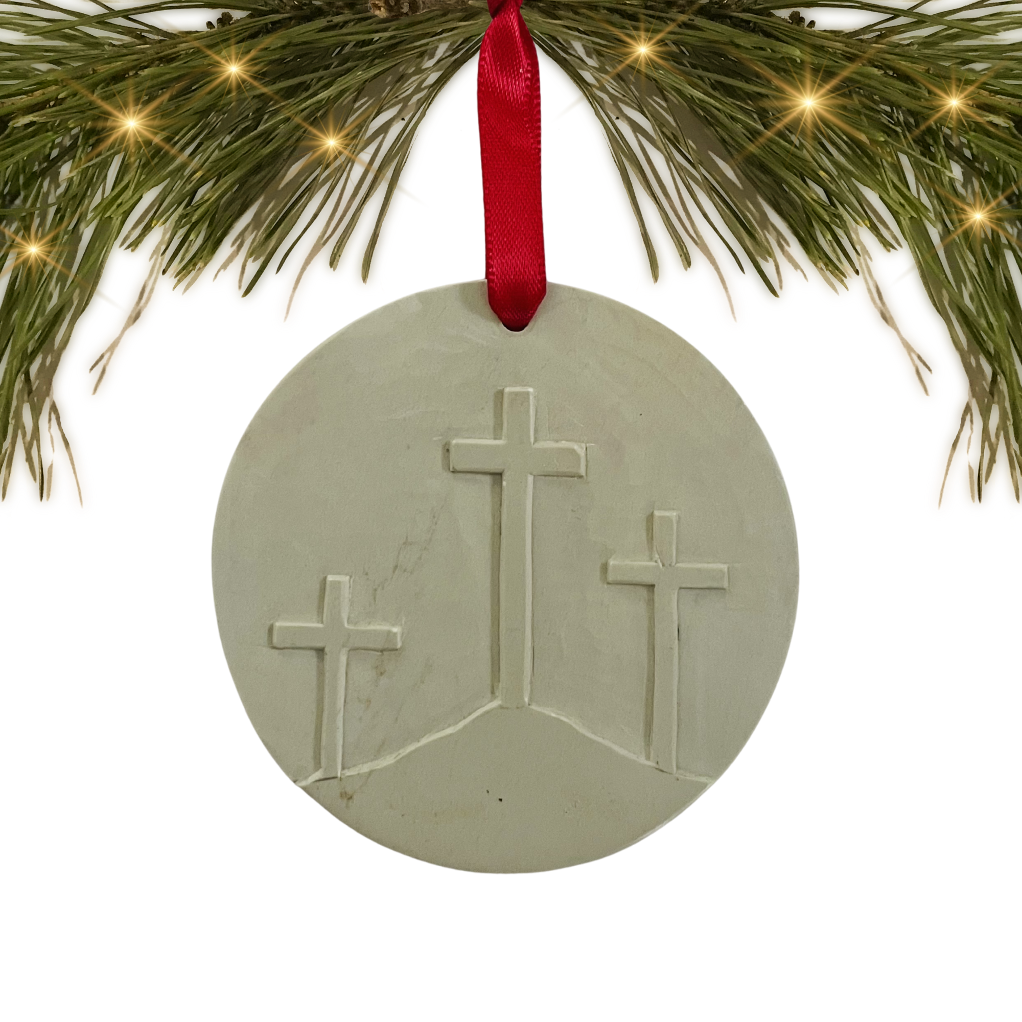 Kenya | Soapstone 3 Cross |  Ornament
