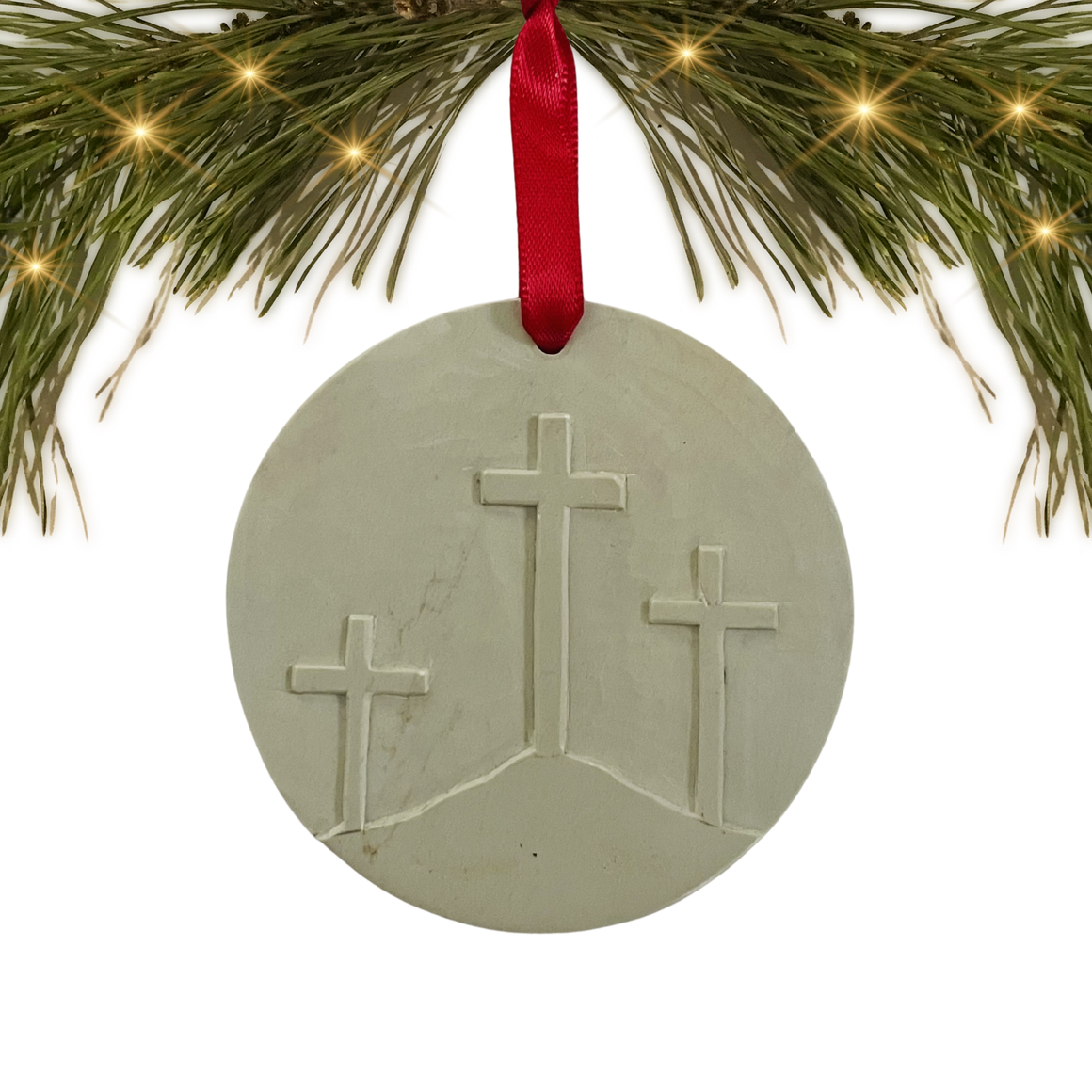 Kenya | Soapstone 3 Cross |  Ornament