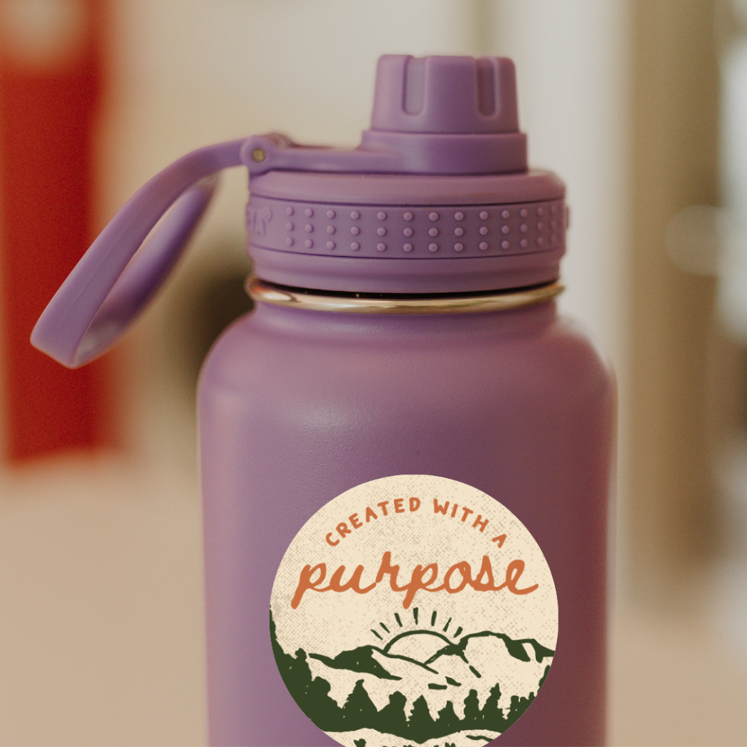 Waterproof Vinyl Sticker | Created with a Purpose