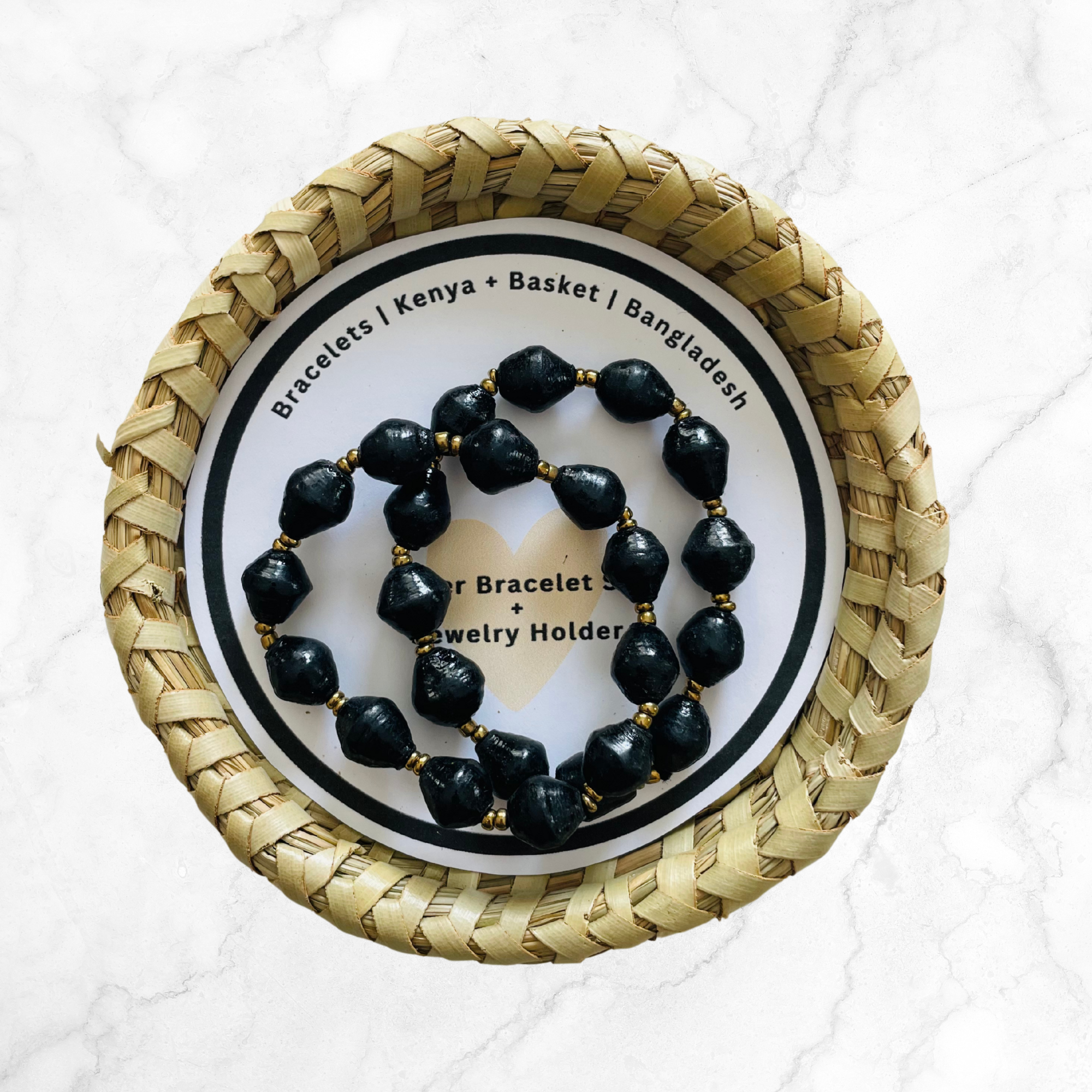 Bangladesh/ Kenya | Bracelet + Basket Set | Black