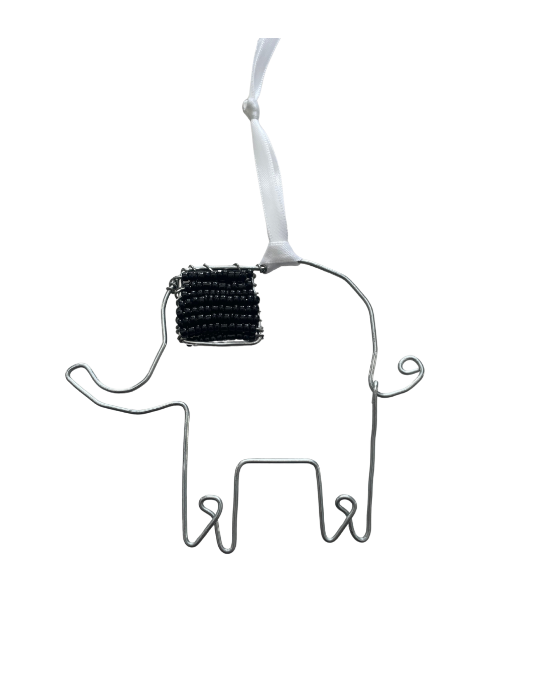 Kenya | Wire + Bead Elephant Ornament LG