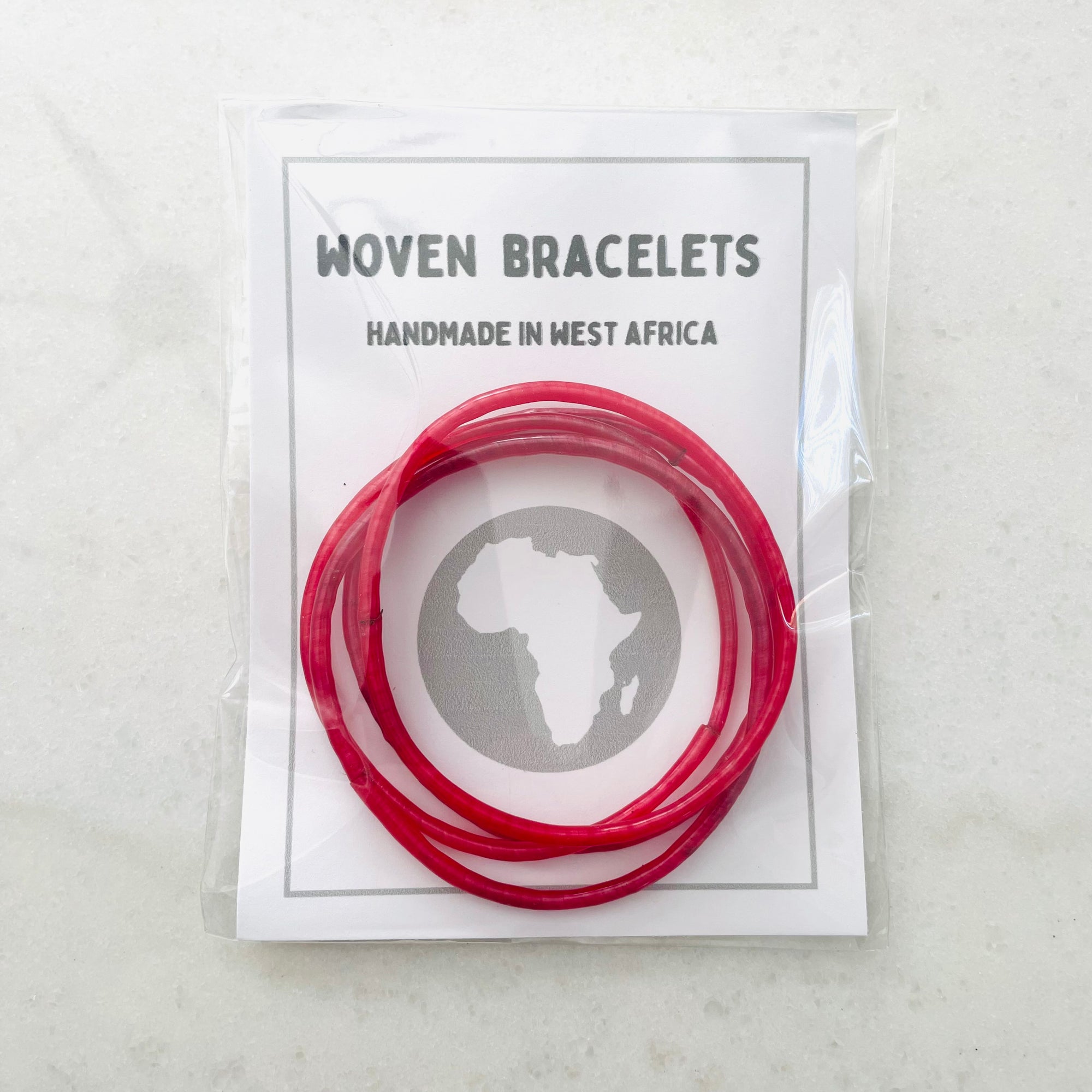 Africa | Woven Bracelet | Solid Pink | Child Size