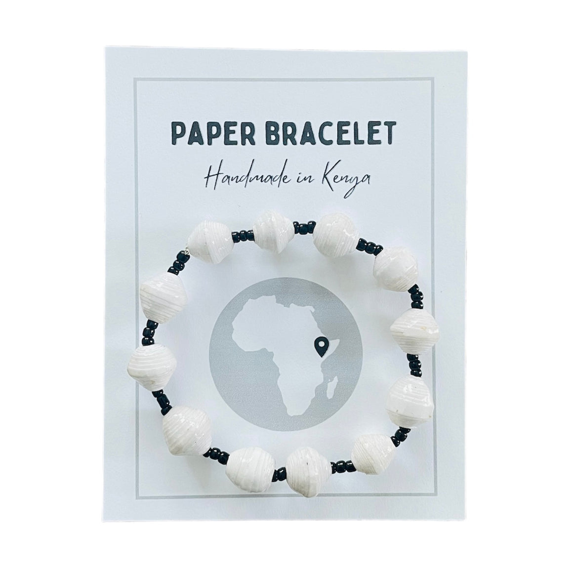 Kenya | Paper Bead Bracelets | White