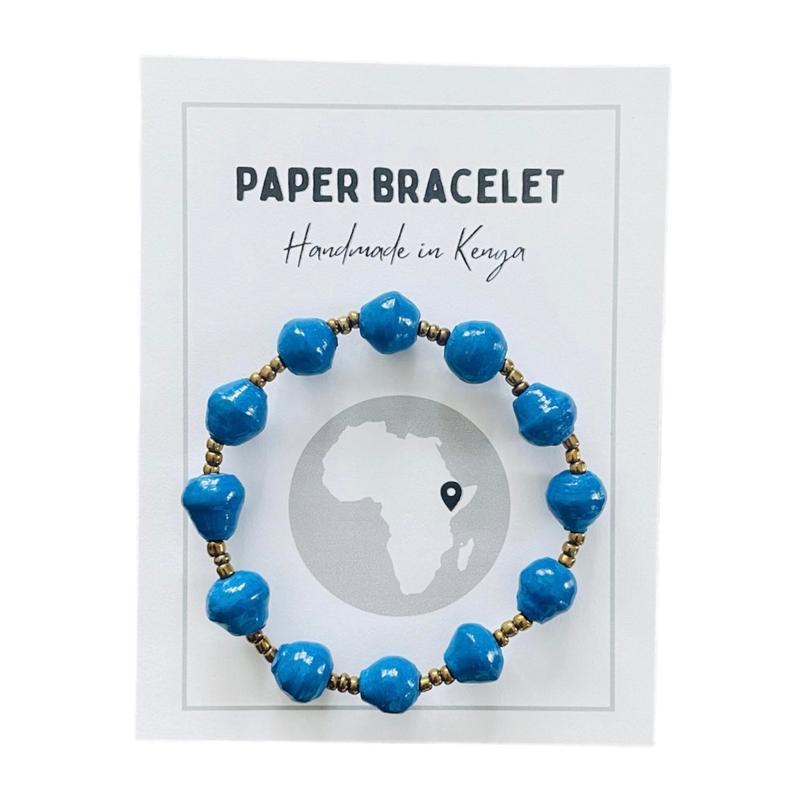 Kenya | Paper Bead Bracelets | Blue