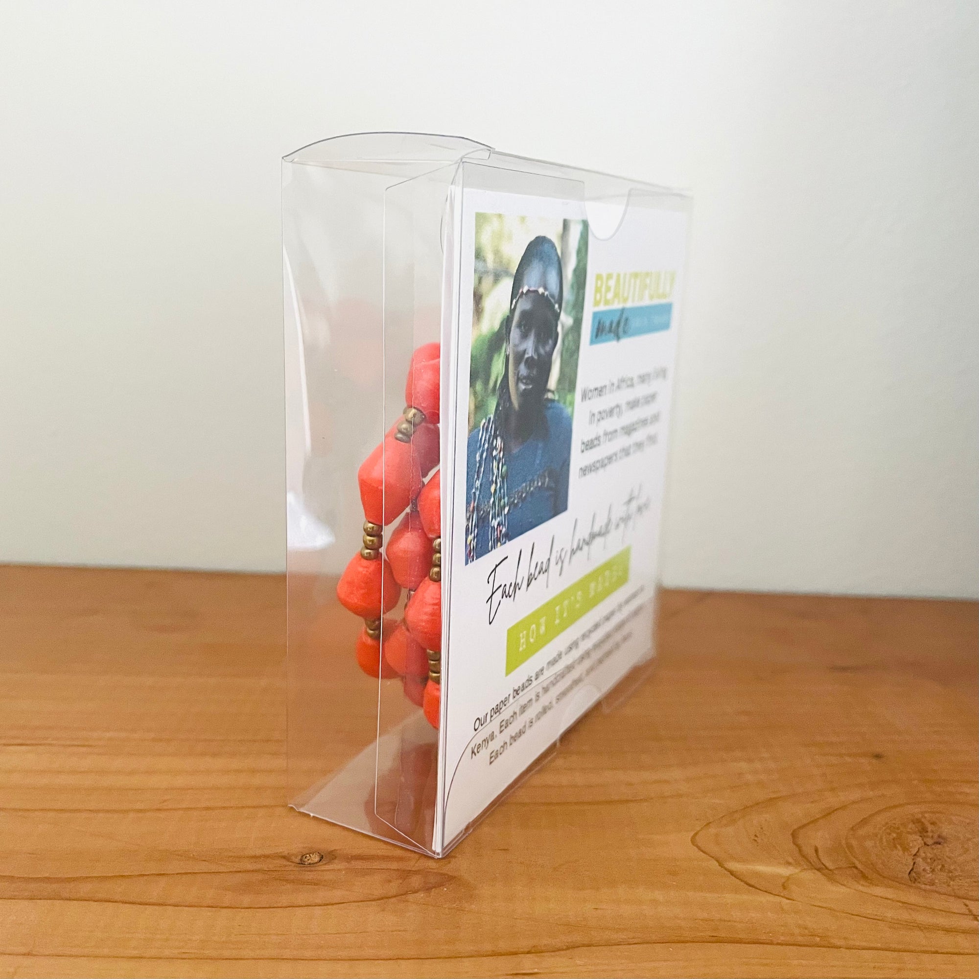 Kenya | Paper Bead Necklace | Orange