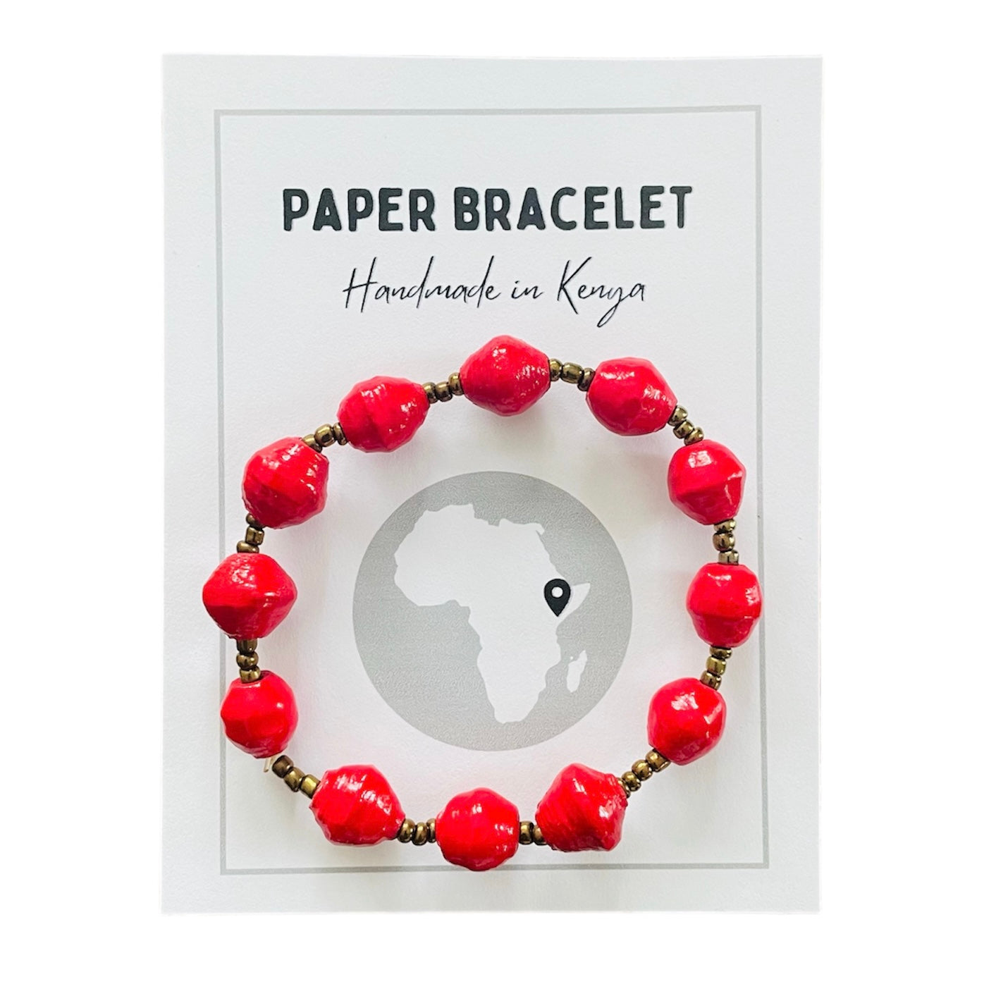 Kenya | Paper Bead Bracelets | Red