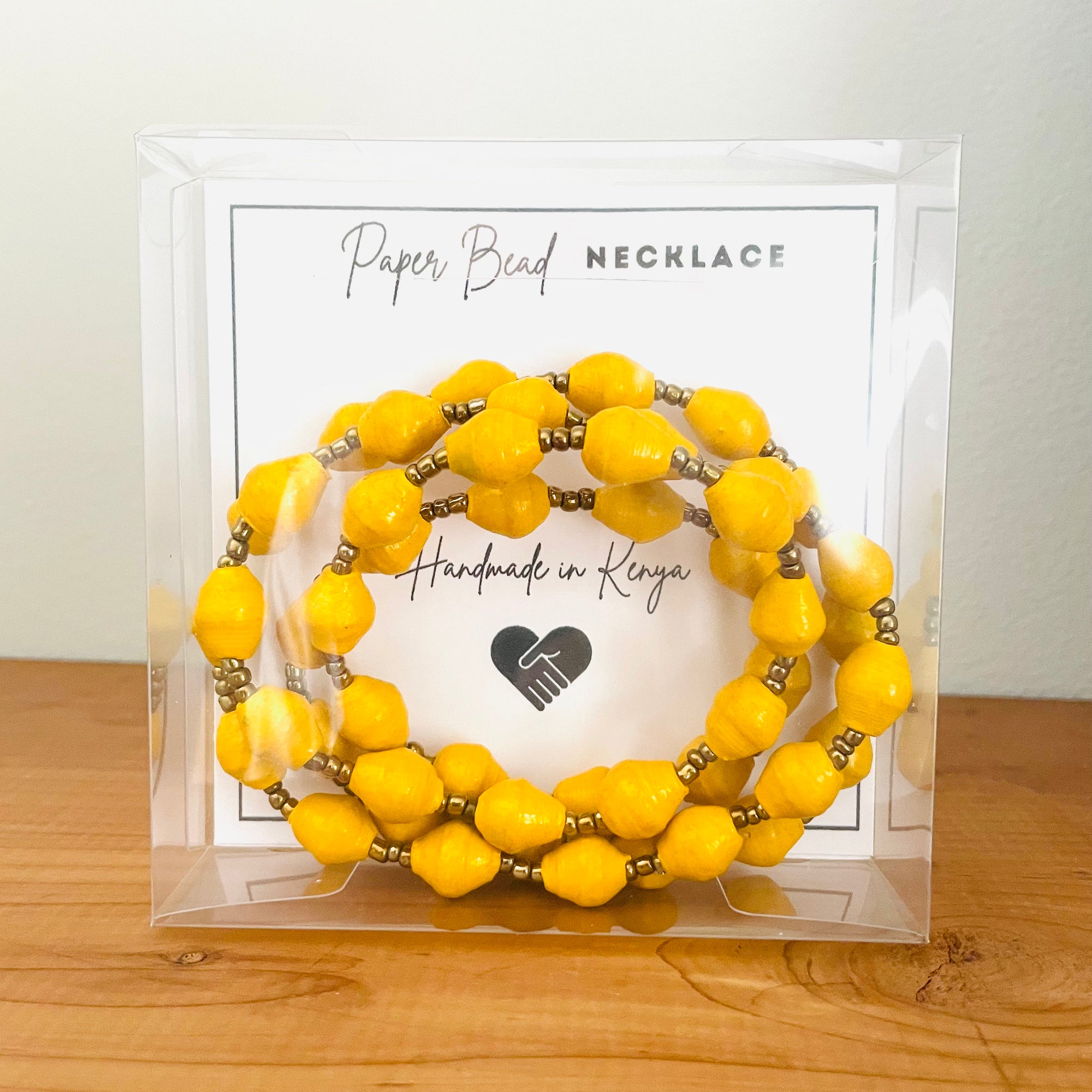 Kenya | Paper Bead Necklace | Yellow