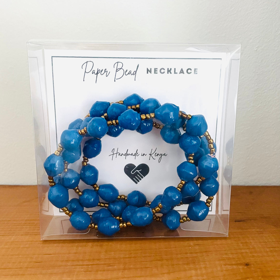 Kenya | Paper Bead Necklace | Blue