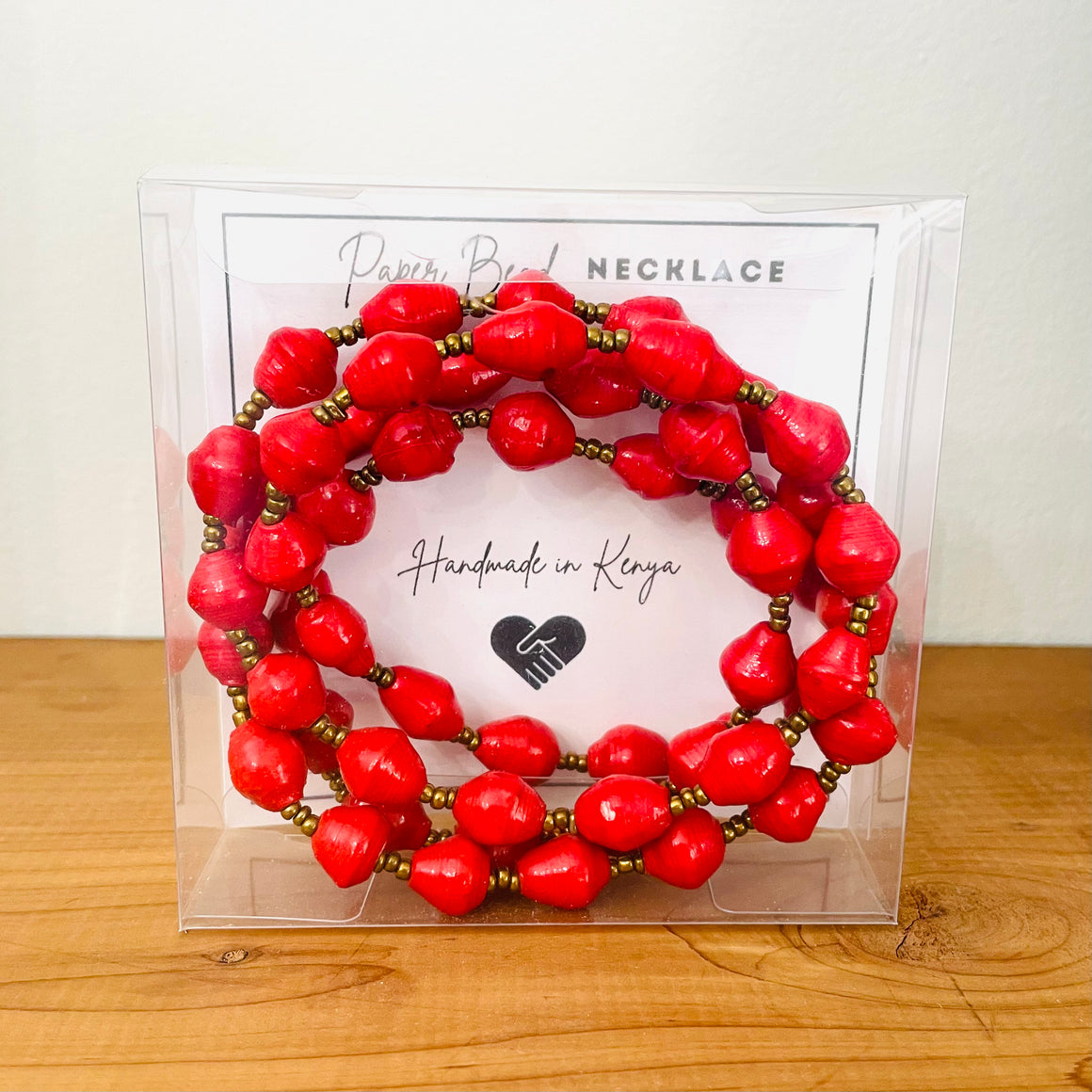 Kenya | Paper Bead Necklace | Red