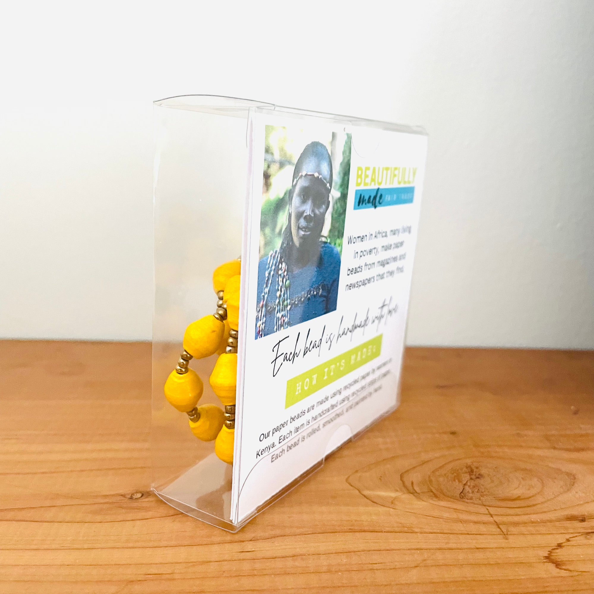 Kenya | Paper Bead Necklace | Yellow