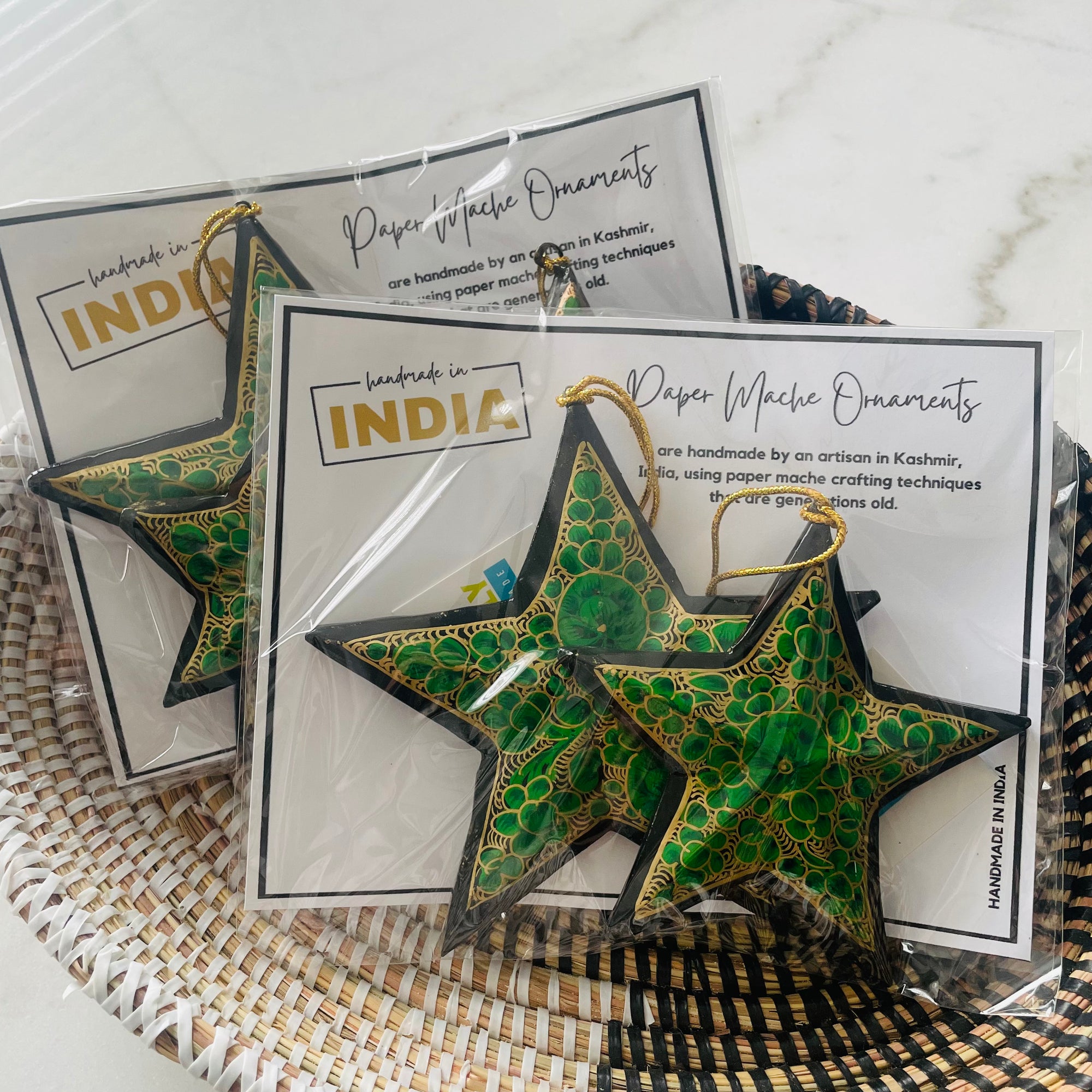 India | Paper Mache Ornaments | Set of 2