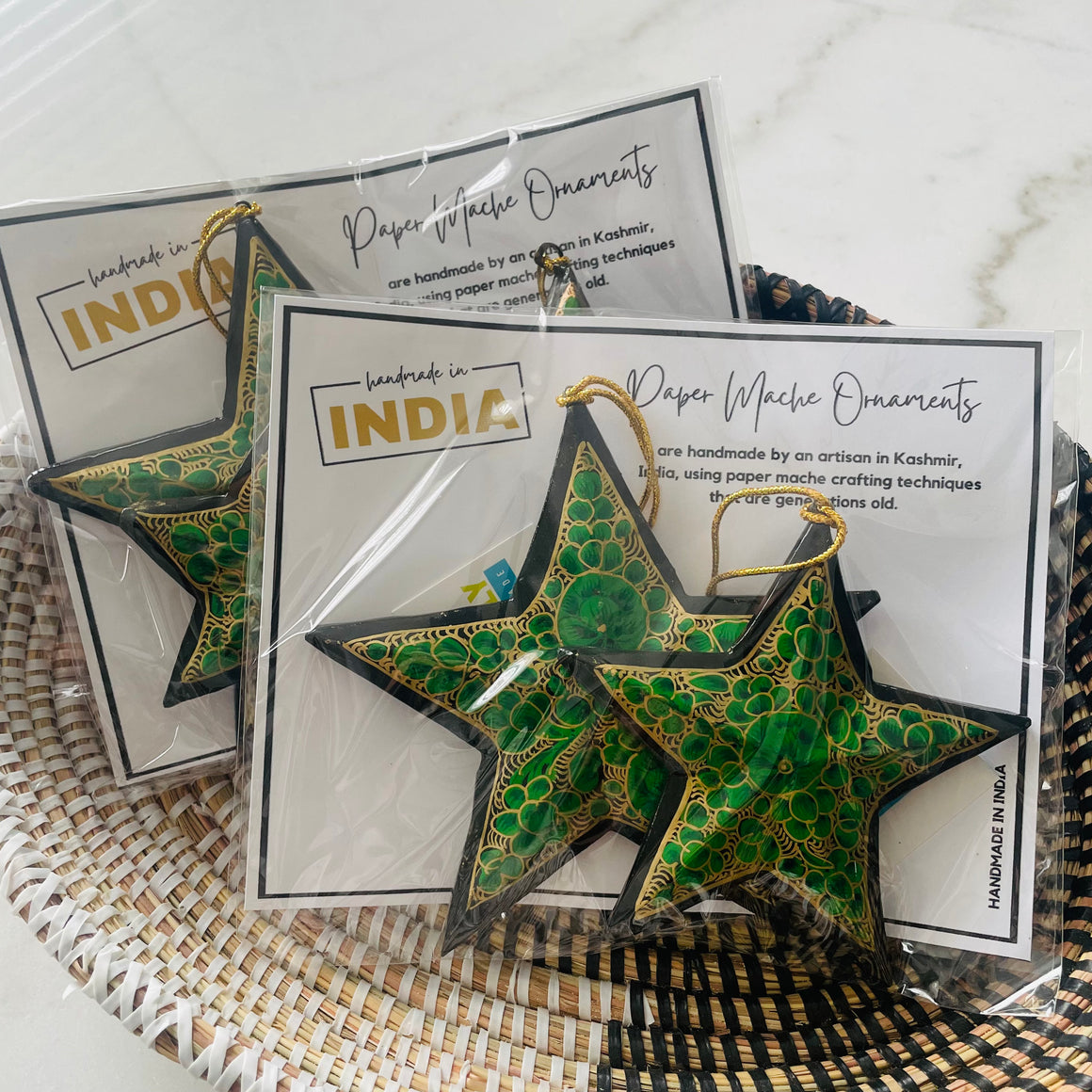 India | Paper Mache Ornaments | Set of 2