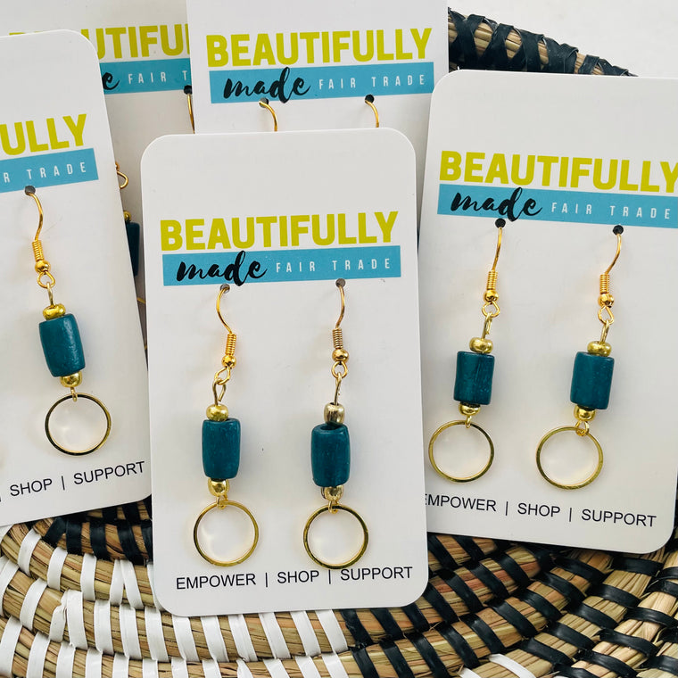 India | Dark Teal Earrings