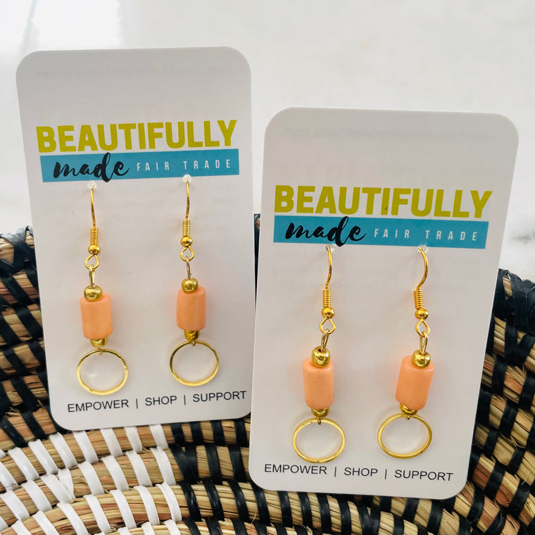 India | Peach Earrings