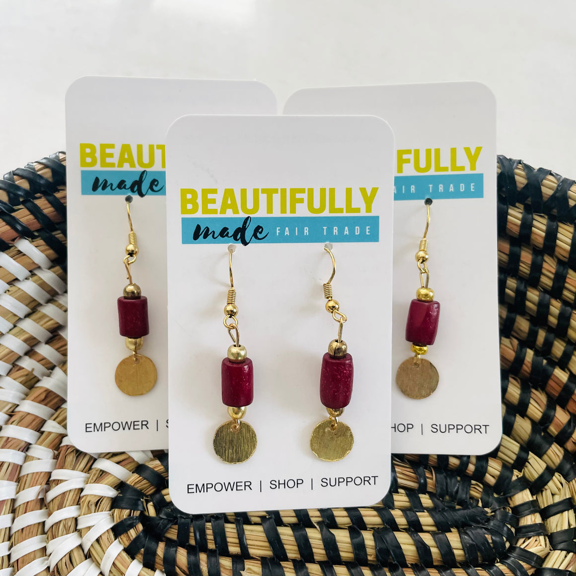 India | Maroon Earrings