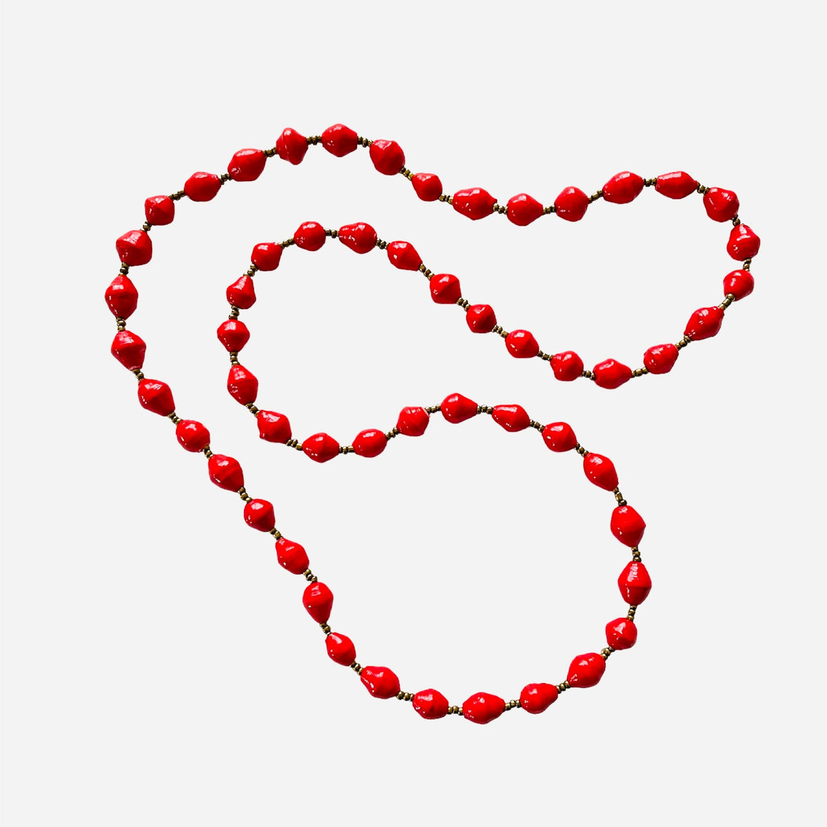 Kenya | Paper Bead Necklace | Red