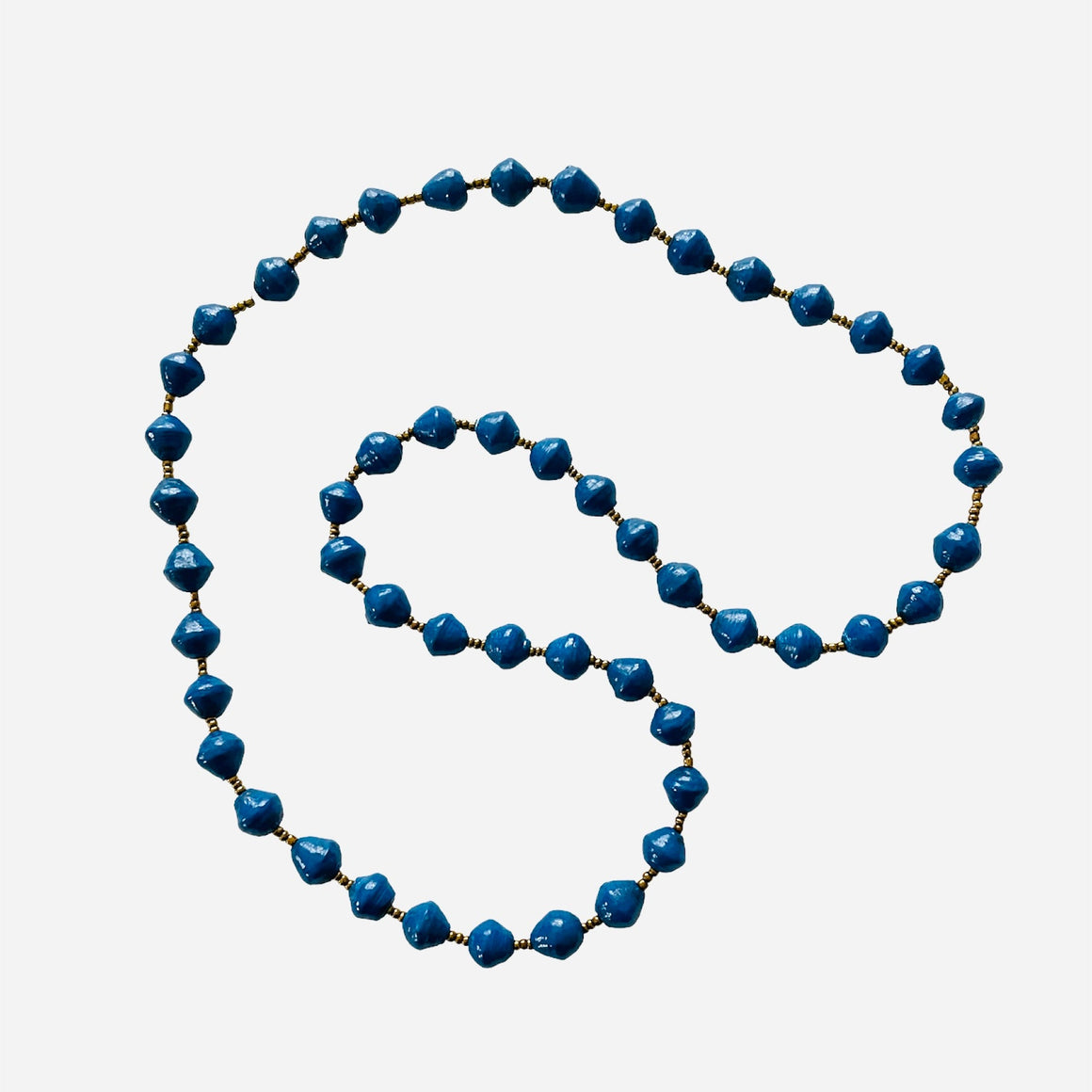 Kenya | Paper Bead Necklace | Blue