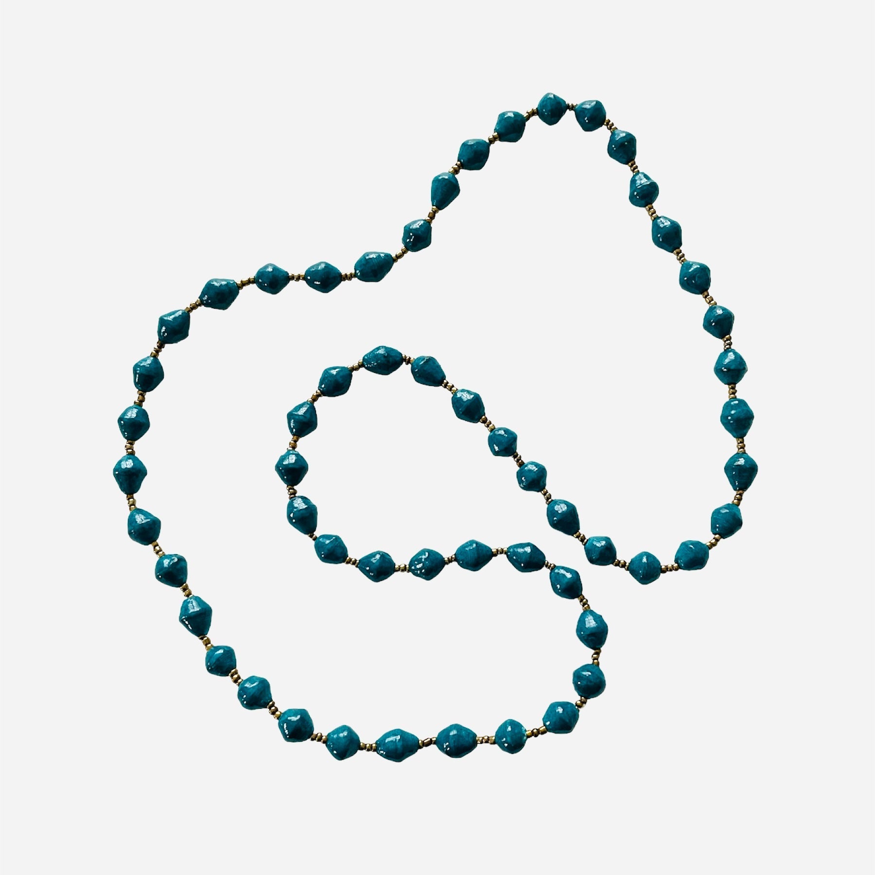 Kenya | Paper Bead Necklace | Teal