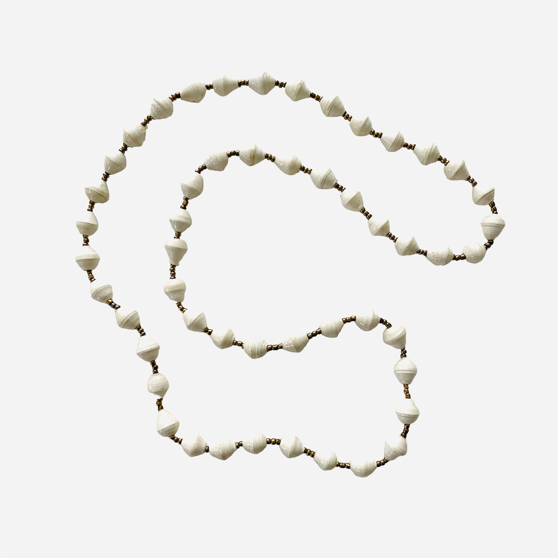 Kenya | Paper Bead Necklace | White
