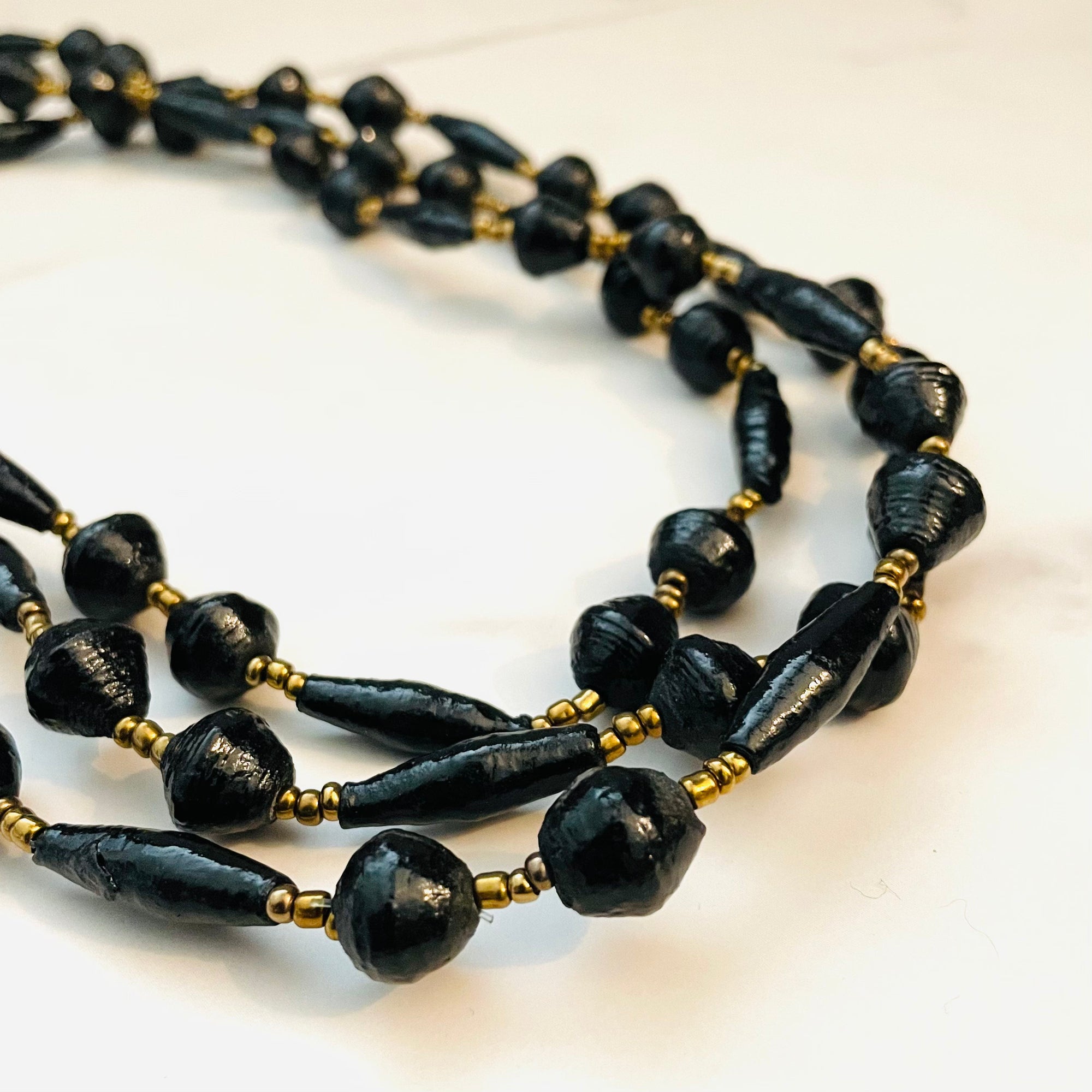 Kenya | Paper Bead Necklace | Black