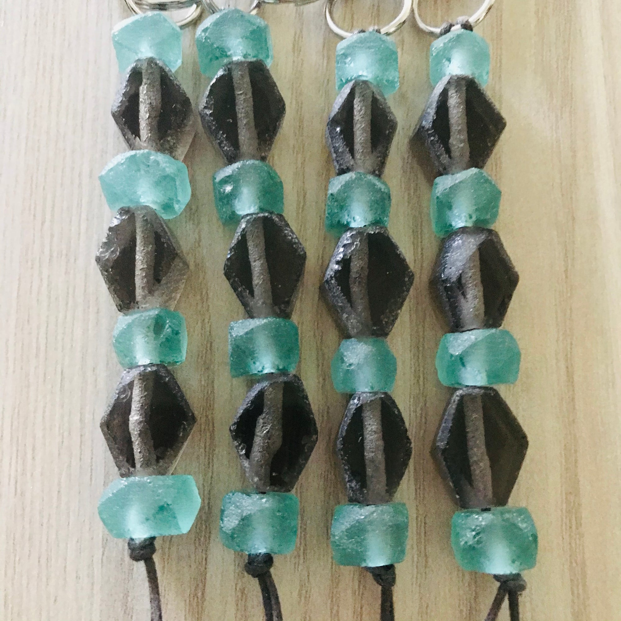 Ghana + Indonesia | Keychain - Glass Beads