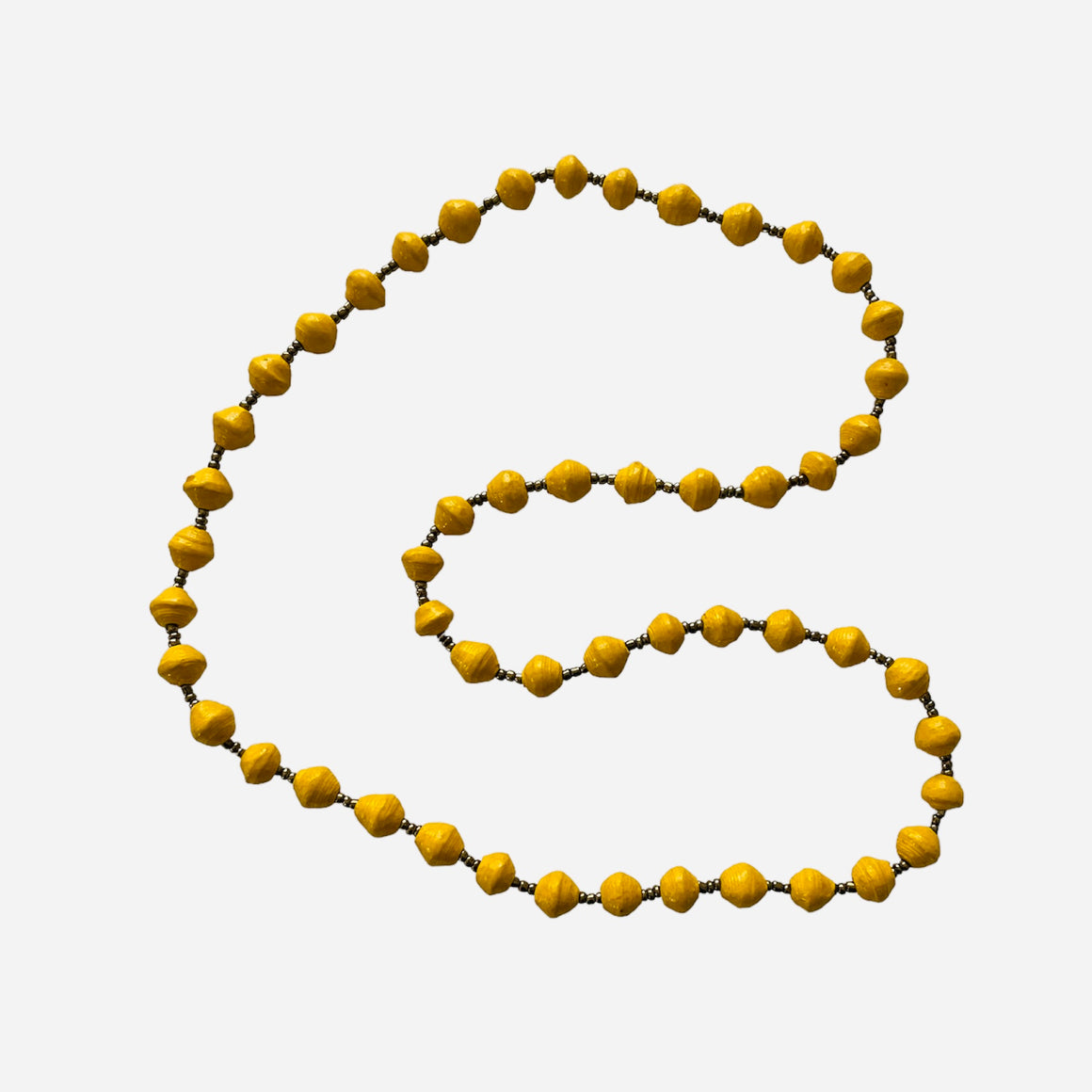 Kenya | Paper Bead Necklace | Yellow