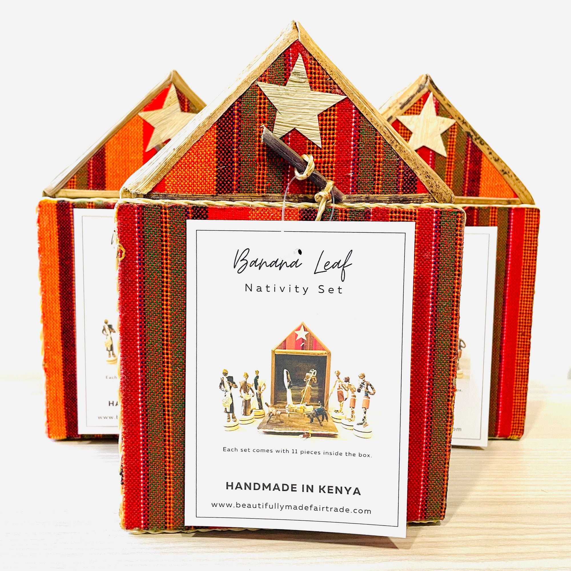 Kenya | Nativity Set - 11 Pieces with Stable Box