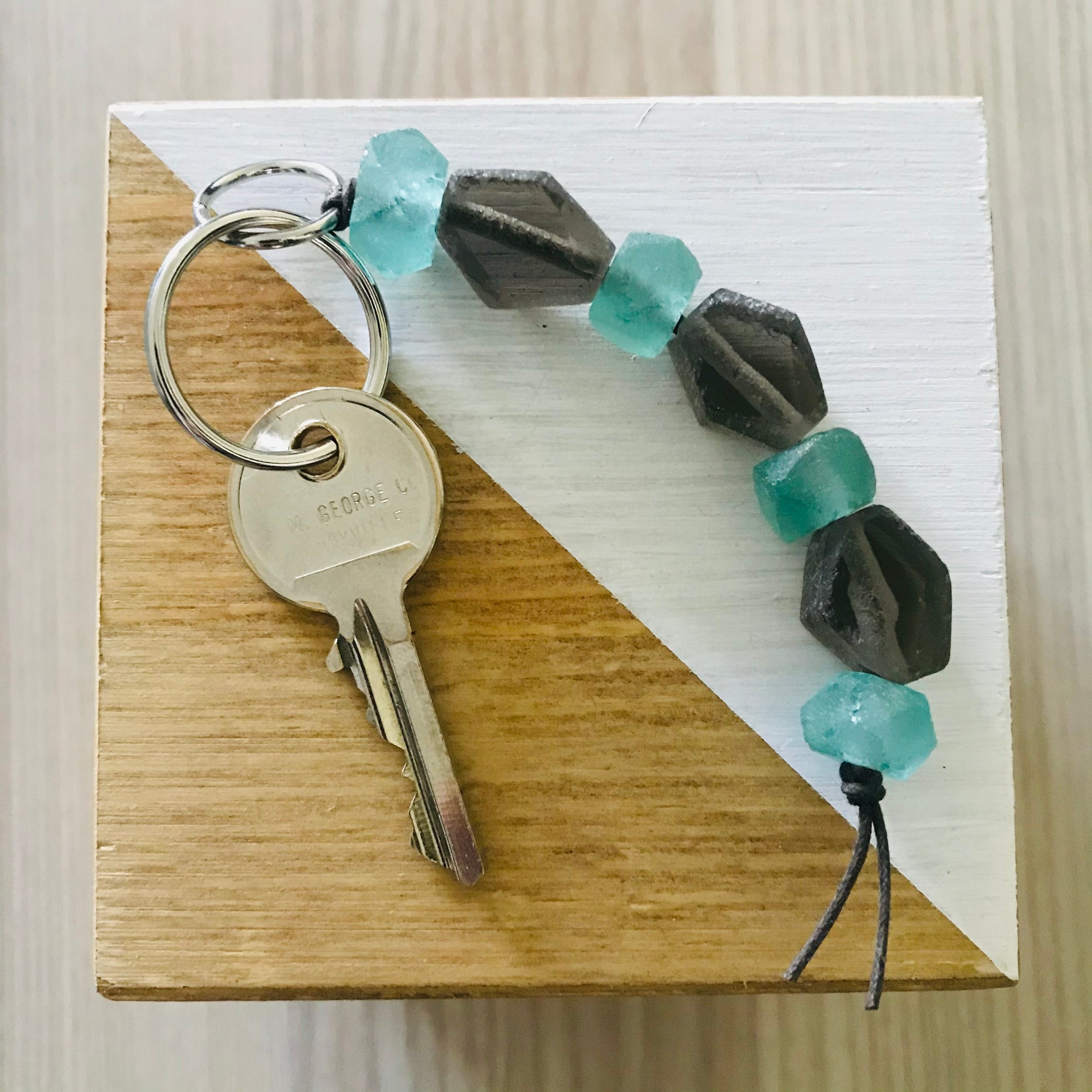 Ghana + Indonesia | Keychain - Glass Beads